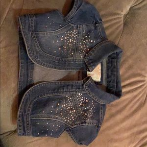 Blue jean bidazzled shoulder cover
